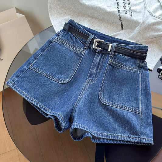 Pantalones cortos vaqueros de tiro alto para mujer