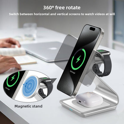 Cargador inal�mbrico triple para dispositivos Apple con soporte para coche