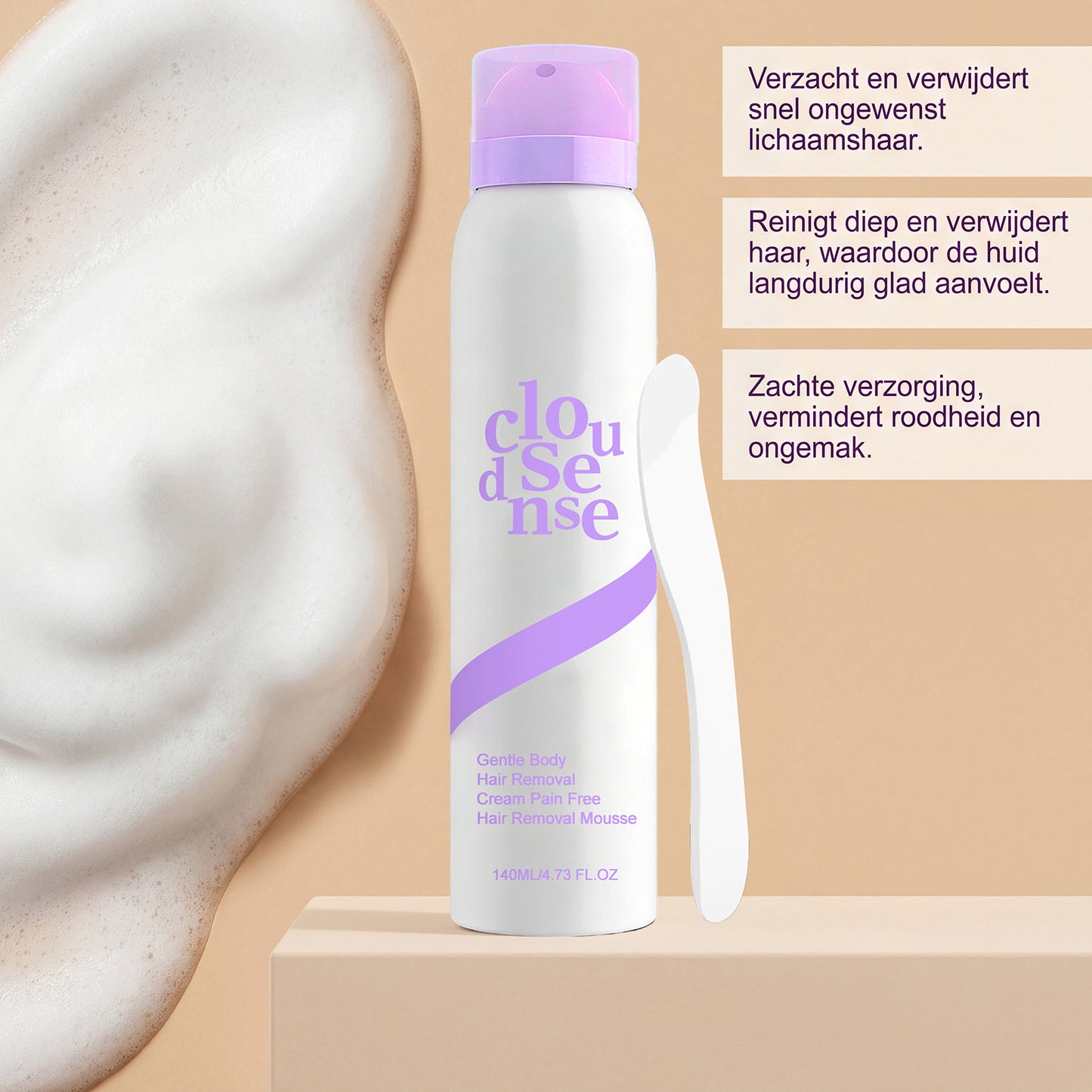Mousse depilatoria suave para el cuerpo