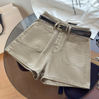 Pantalones cortos vaqueros de tiro alto para mujer