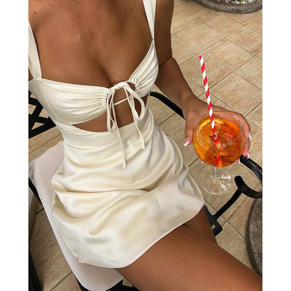 Vestido de sat�n A-Line sin mangas