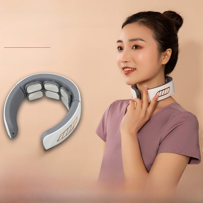 Masajeador cervical port�til con calor y electroterapia