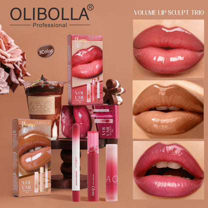 Set de maquillaje de labios con gloss y pintalabios