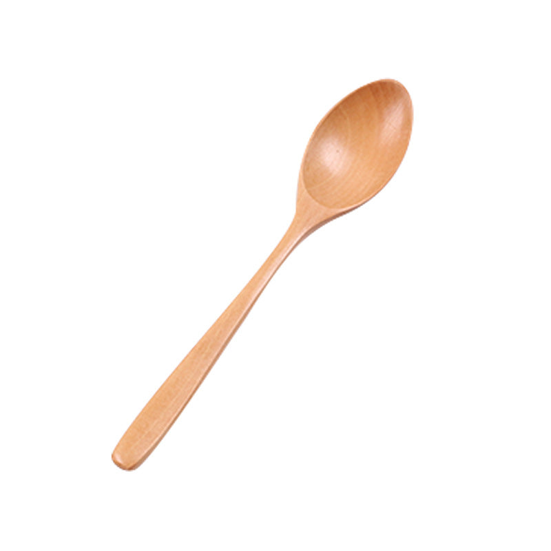 Juego de cuchara y tenedor de madera con mango ondulado