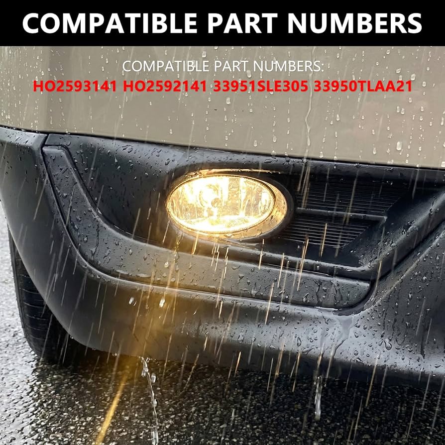 Luces antiniebla para CRV 2017-2019 HO2593141 HO2592141 33951SLE305 33950TLAA21 Ajuste perfecto, impermeable, fabricación elaborada, larga vida útil, enchufar y usar
