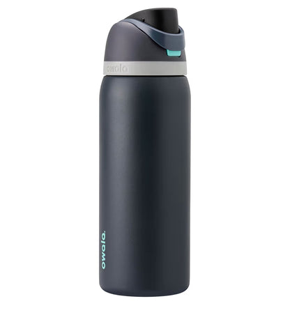 Owala FreeSip - Botella de agua aislada de acero inoxidable con popote para deportes, viajes y escuela, botella de agua deportiva sin BPA, 32 onzas, marea brumosa