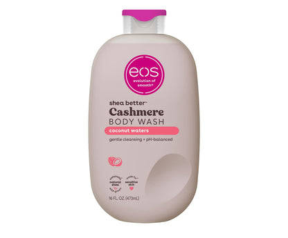 eos Shea Better Gel de Ducha de Cachemira, Vainilla Cachemira, Hidratante, Gel de Ducha con pH Equilibrado, Fórmula de Gel Cremoso, Sin Parabenos y Ftalatos, Piel Sensible, 16 fl oz