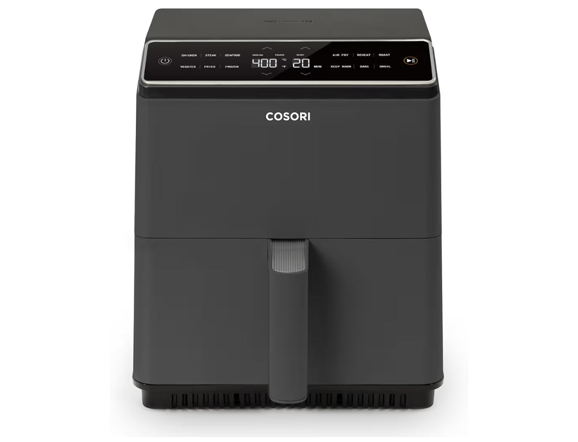 Freidora de aire TurboBlaze 9 en 1 de 6 Qt, revestimiento cerámico premium, 90°–450°F, calefacción precisa para resultados uniformes, freír al aire, asar, hornear, a la parrilla, secarSi