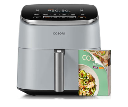 Freidora de aire TurboBlaze 9 en 1 de 6 Qt, revestimiento cerámico premium, 90°–450°F, calefacción precisa para resultados uniformes, freír al aire, asar, hornear, a la parrilla, secarSi