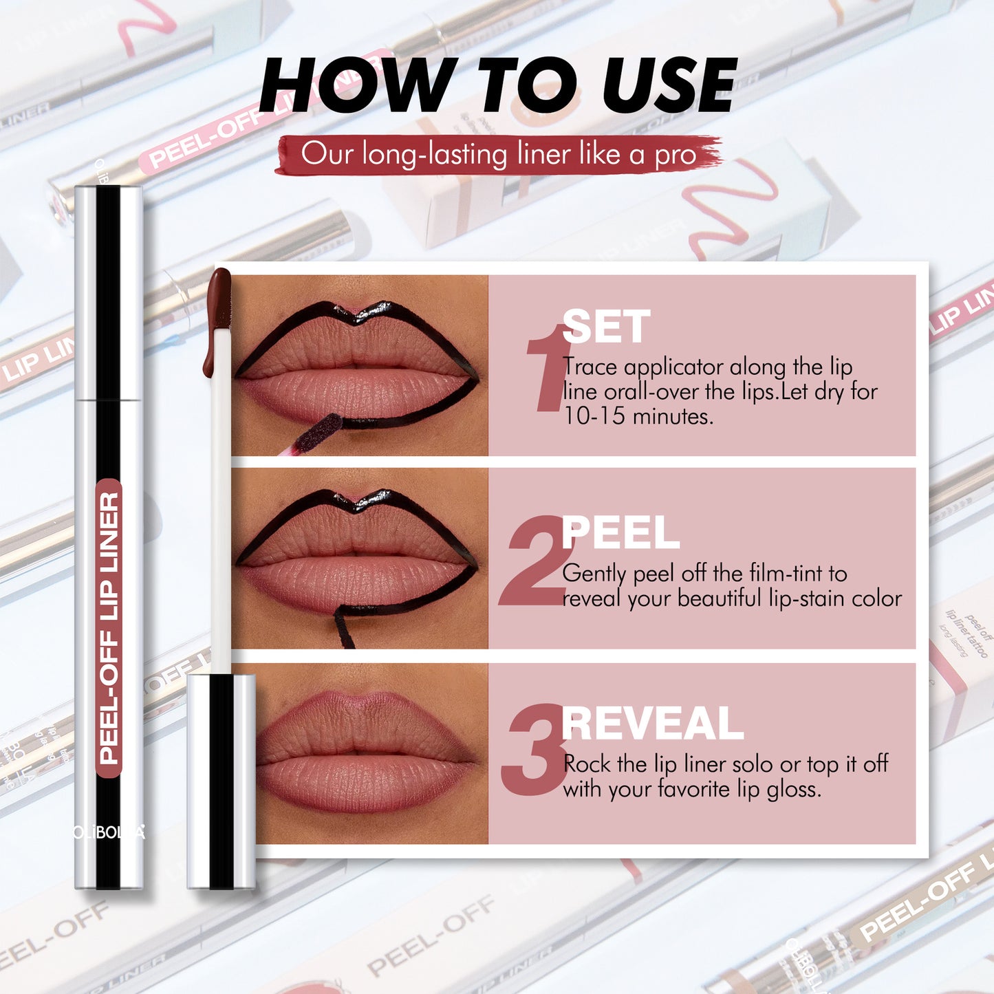 Delineador de labios mate peel-off