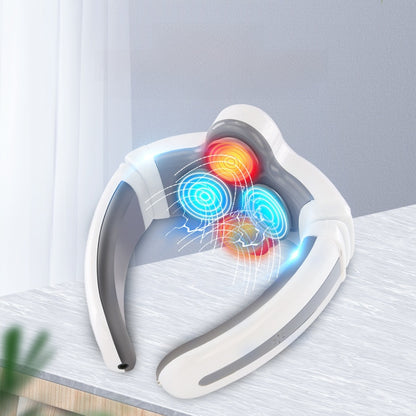 Masajeador cervical port�til con calor y electroterapia