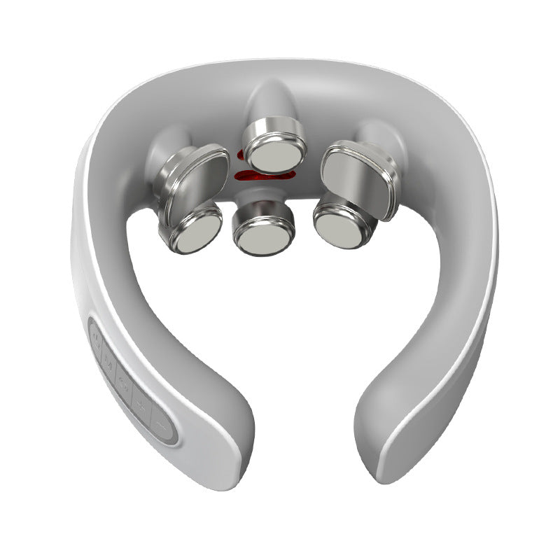 Masajeador cervical port�til con calor y electroterapia